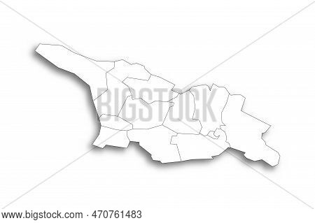Georgia Political Map Of Administrative Divisions - Regions And Autonomous Republics Of Abkhasia And