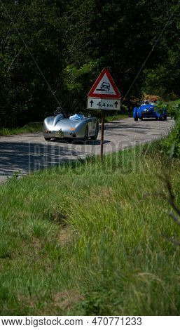 Jaguar Xk 120 Fhc Coupe 1950 On An Old Racing Car In Rally Mille Miglia 2022 The Famous Italian Hist