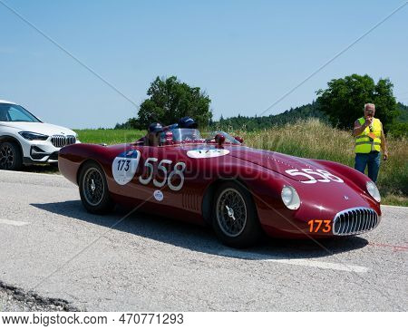 O.s.c.a. Mt 4 - Tn 1500 1955 On An Old Racing Car In Rally Mille Miglia 2022 The Famous Italian Hist