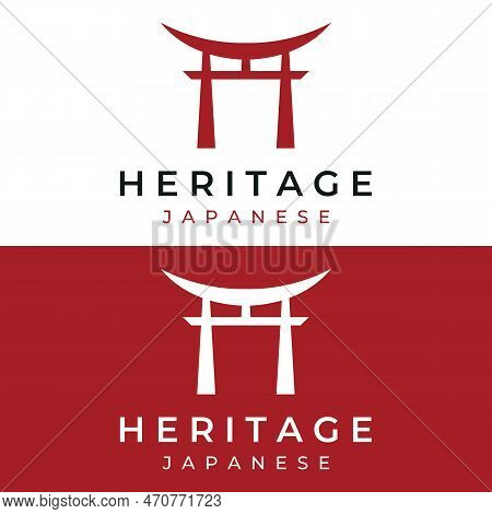 Creative Design Of Ancient Japanese Tori Gate Logo.japan Heritage, Culture And History Tori Gate.log