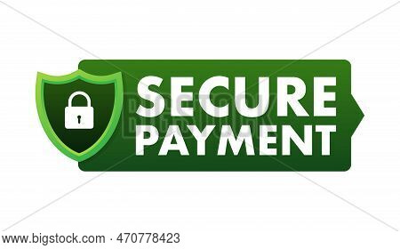 Secure Payment. Credit Card Icon With Shield. Secure Transaction. Vector Stock Illustration.