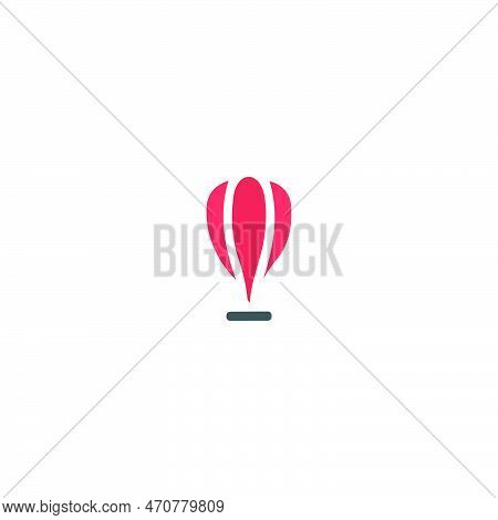 Air Balloon Icon. Simple Style Air Balloon Travel Poster Background Symbol. Air Balloon Brand Logo D