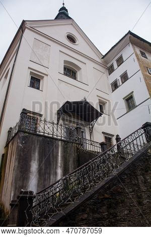The Church Of Mary Immaculate In The Historic Centre Of Skofja Loka In Gorenjska, Slovenia. Called N