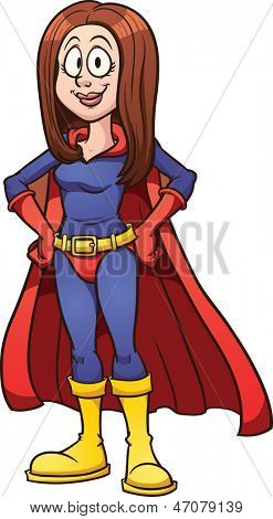 Kreslený super maminka. Vektorové klip umění ilustrace s jednoduchým přechody. Vše v jedné vrstvě.