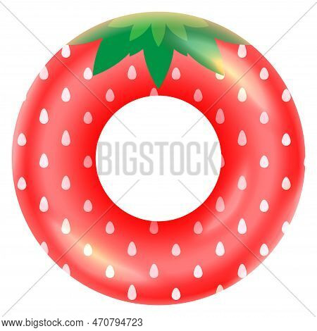 Floating Pool Ring. Summer Fruit Beach Inflatable Isolated On White Background