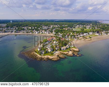 Lincoln House Point And Luxurious Coastal Mansions Aerial View Between Fishermans Beach And Eisman\'