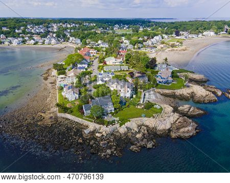 Lincoln House Point And Luxurious Coastal Mansions Aerial View Between Fishermans Beach And Eisman\'