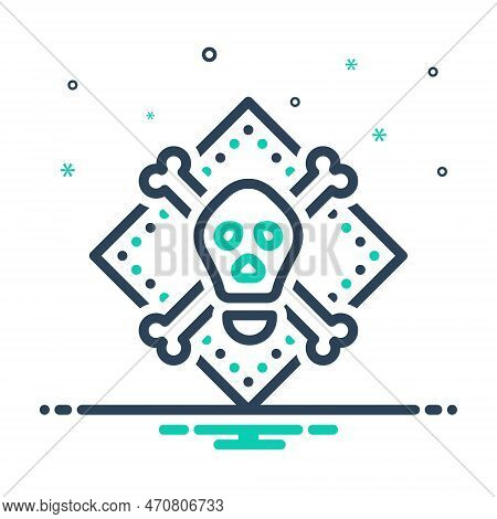 Mix Icon For Hazards Danger Risk Peril Threat Difficult Skull Biohazard Dangerous Warning Bone