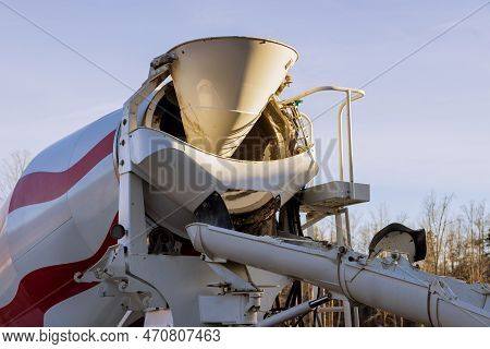 It Special Concrete Transport Mixing Truck Which Is Delivered Ready For Outpouring Concrete Mix On C
