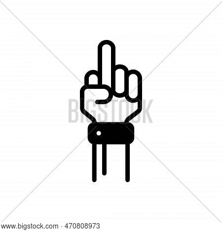Black Solid Icon For Fucked Hand Provocation Raised Hands-up Copulate Impolite Gesture Finger