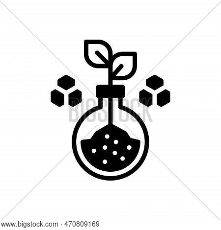 Black Solid Icon For Biotechnology Bioscience Science Chemistry Research Laboratory Plants Biology M