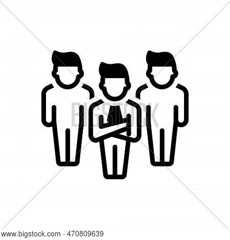 Black Solid Icon For Leader Head Chief Chairman Commander Officer Member Communicate People Minister