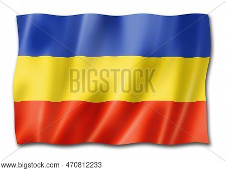 Khmer Krom Ethnic Flag, Vietnam. 3d Illustration