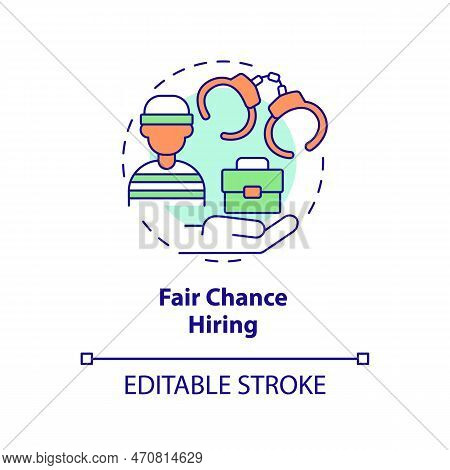 Fair Chance Hiring Concept Icon. Work For Ex Prisoners. Dei Initiative For Workplace Abstract Idea T