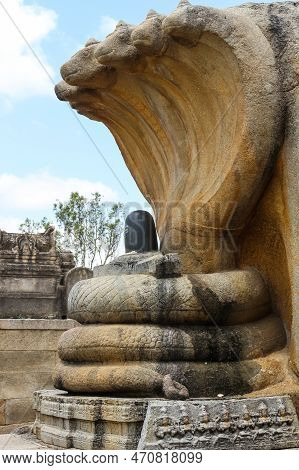 Indian Architecture Carvings Of Lord Shiv Shivling With Sheshnag Shiva Lingam