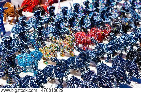African Curios Of Animals Made From Beads And Wire