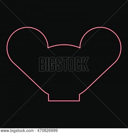 Neon Barish Nut Red Color Vector Illustration Image Flat Style Light