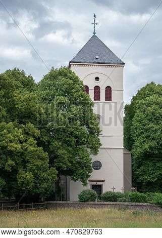 Bell Tower Of The Parish Church Saint Gereon In Merheim, Cologne, Germany
