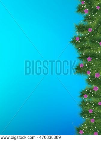 Thank You Card On A Bright Blue Christma. Eps 8