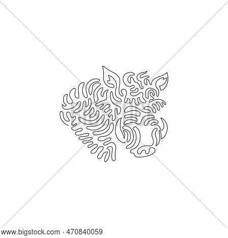 Single Line Drawing Of Ugly Face Warthog Abstract Art. Continuous Line Drawing Graphic Design Vector