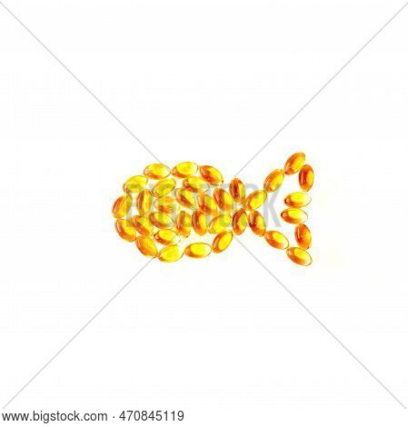 Fish Capsules Of Cod Liver Oil Isolated