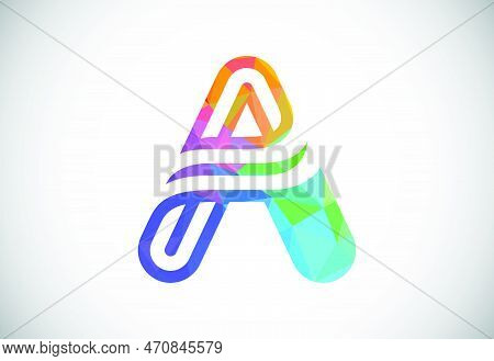 Initial Low Poly A Alphabet. Graphic Alphabet Symbol For Corporate Business Identity