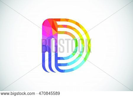 Initial Low Poly D Alphabet. Graphic Alphabet Symbol For Corporate Business Identity