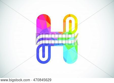 Initial Low Poly H Alphabet. Graphic Alphabet Symbol For Corporate Business Identity