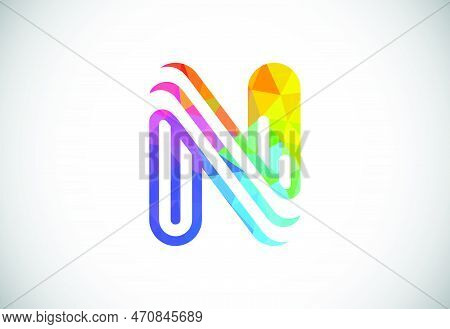 Initial Low Poly N Alphabet. Graphic Alphabet Symbol For Corporate Business Identity
