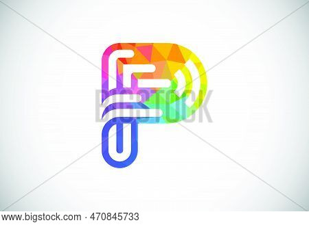 Initial Low Poly P Alphabet. Graphic Alphabet Symbol For Corporate Business Identity