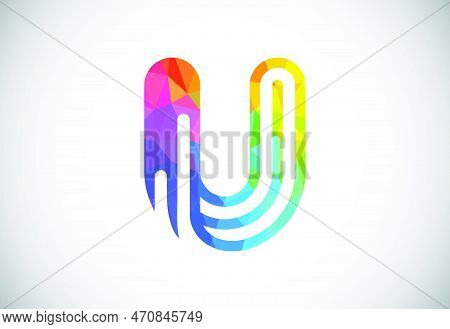 Initial Low Poly U Alphabet. Graphic Alphabet Symbol For Corporate Business Identity