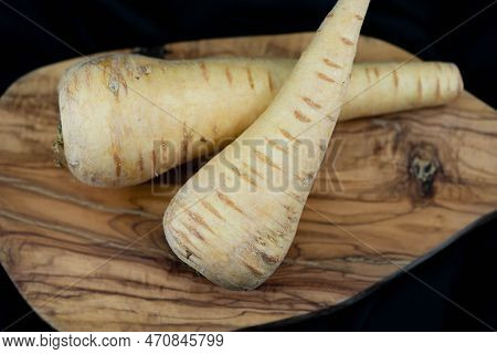 Freshly Harvested Yellow Pastinaca Sativa Garden Roots