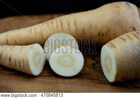 Freshly Harvested Yellow Pastinaca Sativa Garden Roots