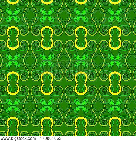 Seamless Pattern Cute Childish. Seamless Pattern With Shamrock. For Fashion Fabrics, Baby Clothes, T