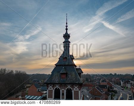 Emblem, Ranst, Belgium, 15th Of February, 2023, Old Town Hall Of Emblem, In The Dorpstraat Of The Li