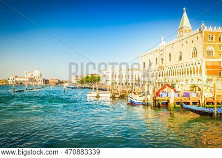 Doge Palace And Basilica Santa Maria Della Salute, Venice, Italy