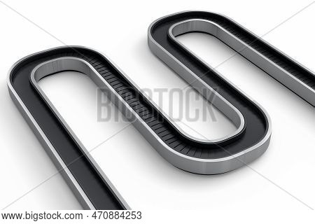 Airport Luggage Conveyor Belt From Baggage Claim Area On White Background.