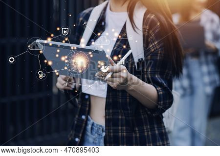 Digital Transformation Technology Strategy, Iot, Internet Of Things. Transformation Of Ideas And The