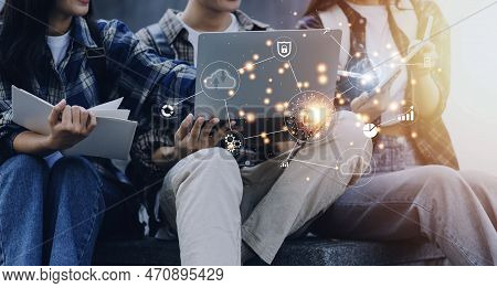 Digital Transformation Technology Strategy, Iot, Internet Of Things. Transformation Of Ideas And The