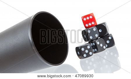 Gambling Background With Dice And Dice Cup