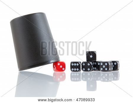 Gambling Background With Dice And Dice Cup