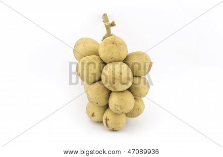 Lansium Domesticum Isolated On White