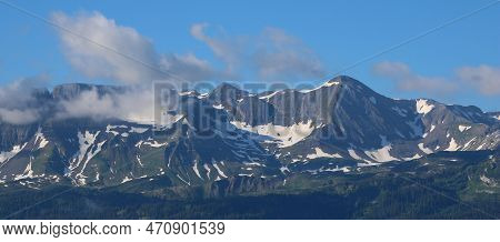 Gassenhorn And Faulhorn Seen From Planalp, Brienz. Summer Scene In The Swiss Alps.