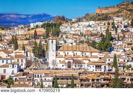 View Of Historic Albayzin Neighbourhood Of Granada, Andalusia Region Of Spain