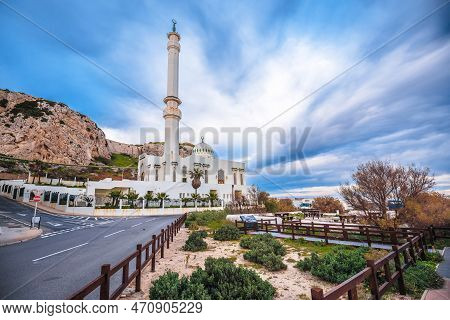 Ibrahim Al Ibrahim Mosque In Gibraltar View, Southernmost Point Of Europe