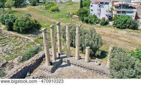 Aerial View Of Izmir Smyrna Mound. High Quality Photo
