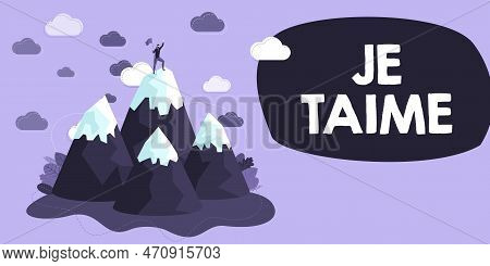 Conceptual Caption Je Taime. Word For Expressing I Love You Words In French