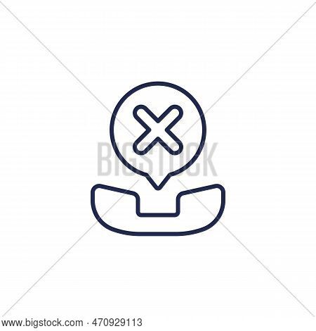 Blocked Phone Call Line Icon On White