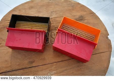 Apiary Pollen Collector. Pollen Trap For Collecting Pollen Pellets From Legs Of Honey Bees
