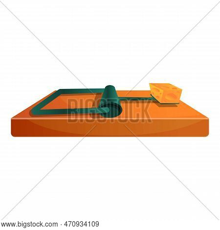 Mouse Cheese Trap Icon. Cartoon Of Mouse Cheese Trap Icon For Web Design Isolated On White Backgroun